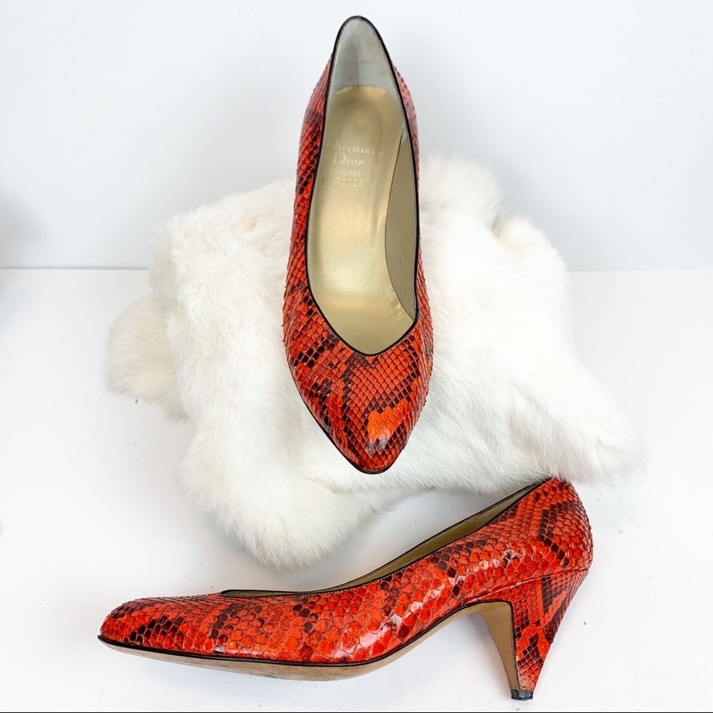 Christian Dior Vintage snakeskin reptile pumps